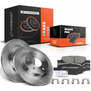 A-Premium 10.63 inch (270mm) Rear Solid Disc Brake Rotors + Ceramic Pads kit Compatible with Select Chevy, Pontiac and Saturn Models - HHR 2008-2010, Malibu 04-12, Cobalt, G5, G6, Pursuit, Aura, Ion