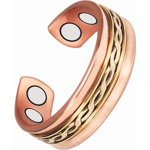 Pure Copper Ring for Men, Lymphatic Drainage Adjustable Magnetic Ring, 3500 Gauss Magnet (Type-A)