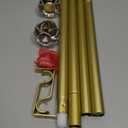 KAMANINA 1 Inch Curtain Rods 32 to 58 Inches (2.6-4.8 Feet) Telescoping Luxury Gold Curtain Rod for Windows, Decorative Drapery Rod with Crystal Netted Texture Ends