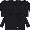 Gerber Unisex-Baby Toddler 5-Pack Solid Long Sleeve T-Shirts Jersey 160 GSM (Black), Size: 3T
