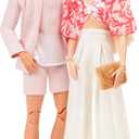 Barbie Style Doll 2-Pack and Ken Dolls Dressed in Resort-Wear Fashions and Swimsuits, Collectible Gift