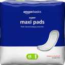 Amazon Basics Maxi Pads For Women- Thick, Super Absorbency, Unscented, 48 Count, 1 Pack