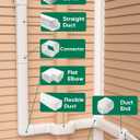 4" 23Ft Mini Split Line Set Cover, PVC Ductless Air Conditioner Decorative Pipe, Pump Covers, AC Line Cover Kit, for Outside Units Air Conditioners & Heat Pumps, All in One Set