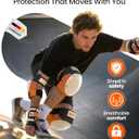 SKATEWIZ Bike Knee Pads - Skateboard Safety Gear - SHIELD - Size M/L Orange - Skate & Skateboarding Wrist Guards for Skating Adult with Elbow Pads - Roller Skates, Inline Skates