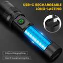 Flashlight Rechargeable Flashlights High Lumens, 99,000 LM Bright LED Flashlight Powered Flash Light, USB Rechargeable Flashlights & Waterproof Handheld Flash lights for Home Camping Hiking(2 Pack)