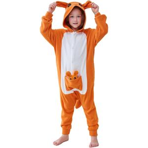 Unisex Kids Animal Pajamas Onesie Children's Cartoon Halloween Costume (Orange)