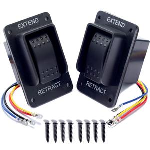 387874 Power Stabilizer Switch with Harness Replacement for Lippert Trailer Components 12V Extend Retract for RV Stabilizer Jacks IP66 Black