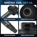 Set of 6 Ignition Coil Pack 3.5L 3.7L Compatible with Ford Edge Explorer F-150 Flex Fusion Mustang Taurus Transit-150 250 350, Lincoln MKT MKX MKZ CX-9 Mercury Sable Replace DG520 UF553