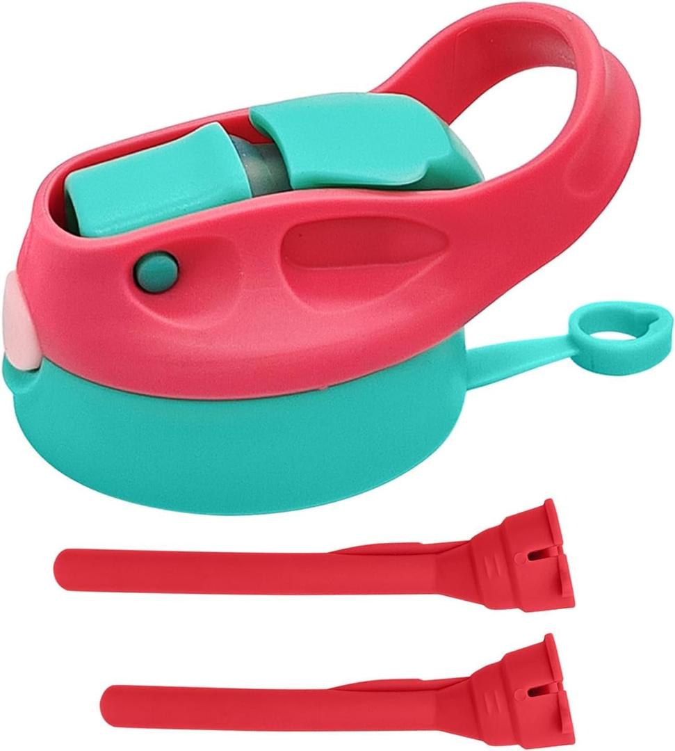 12oz Replacement Lid with 2 Straw for Kid Tumbler,2 PACK Leak-Proof and Spill-Proof Straw Lids for ZONEGRACE Mocaru,BPA Free,2.67IN (Rose, 1 Pack)