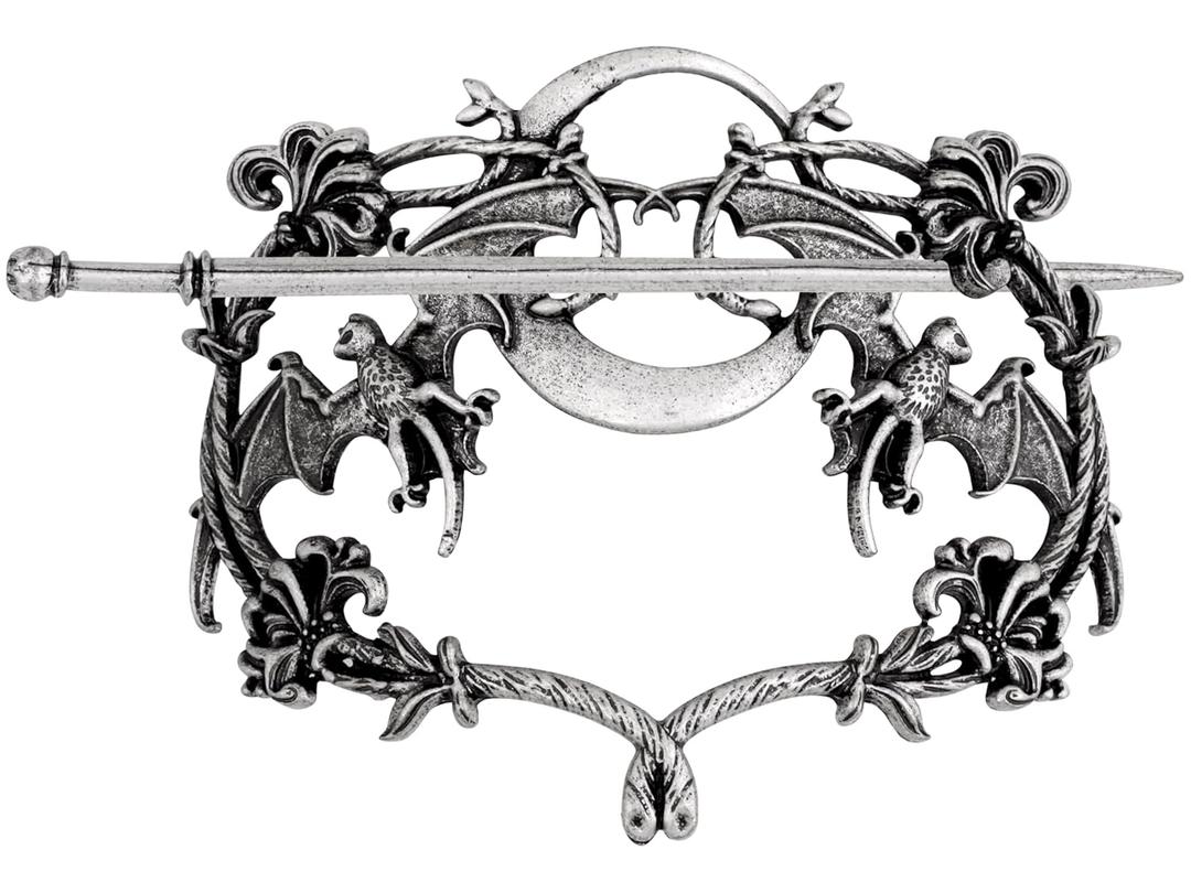 HAQUIL Crescent Moon Bat Hairpin Metal Bat Wings Hair Barrettes Vintage Gothic Hair Clip for Women
