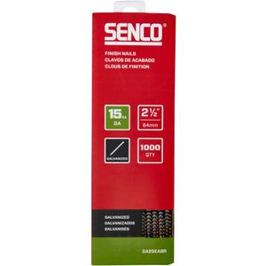 SENCO DA25EABR 2-1/2" 15 Gauge Angled Finish Nails, Galvanized Finish 1,000 Count Pack SENCO DA25EABR 2-1/2" 15 Gauge Angled Finish Nails, Galvanized Finish 1,000 Count Pack