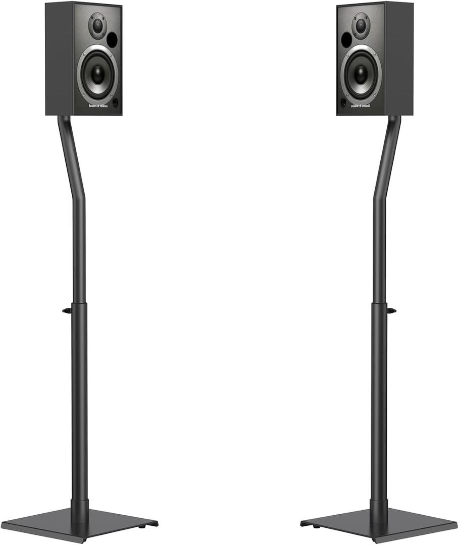 USX MOUNT Universal Speaker Stands, Height Adjustable Extend 30.0" to 39.1" for Satellite Speakers & Small Bookshelf Speakers up to 11 lbs Per Stand, 1 Pair Floor Stands for Sony Bose Polk JBL Yamaha