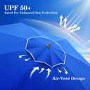 UIRWAY 8.5FT Beach Umbrella, Heavy Duty Windproof Beach Umbrella with Sand Anchor & Tilt Sun Shelter, Sun Protection Portable Beach Umbrellas with Carrying Bag for Beach, Patio Garden Outdoor