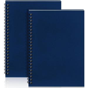 Yahenda 2 Pcs Spiral Notebook Bulk A5 Journal Lined 8.3'' x 5.5'' Writing Composition Paper Small Notepad Subject Notebook for Students Office Business Back to School Supplies (Deep Blue)