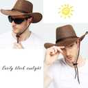 Unisex Cowgirl Hat Cowboy Hat Sun Hat Cowgirl Cap for Women Men Western Cowboy Halloween Cosplay Costume (Beige) Size: 7 1/4