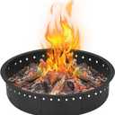 36 Inch Inner Fire Pit Ring Smokeless, 40 inch Outer Large Round Steel Fire Pit Insert Metal Fire Ring Liner Rim Heavy Duty for Outdoor Camping Garden Patio Backyard