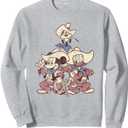 Disney Mickey And Friends Vintage Cowboy Western Group Sweatshirt (Small, Heather Grey)
