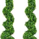 2 Pack 3FT Artificial Spiral Topiary Trees, Realistic Boxwood Trees, Evergreen PE Faux Plants with Durable Pot, Outdoor & Indoor Year-Round Garden, Patio, Porch, Home Entryway Decor