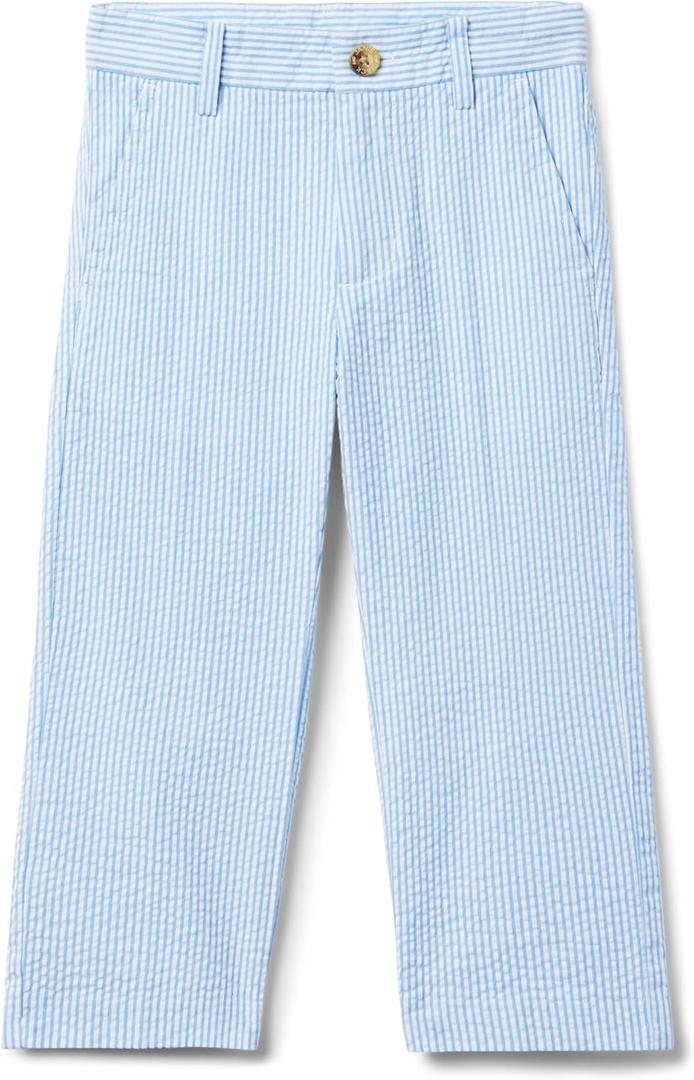 Janie and Jack Boys' Seersucker Dress Pant (Toddler/Little Big Kids) (12, Blue)