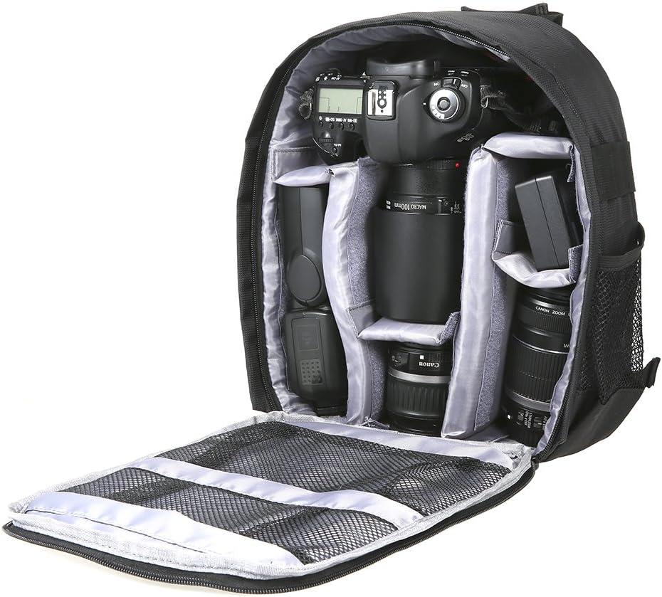 Docooler Grey Backpack - Waterproof Camera Bag, Small DSLR Camera Backpack with Customizable Interior, for Canon Sony