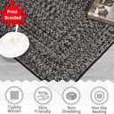 ROYHOME 9x12 Area Rug Large Machine Washable Rug for Living Room Print Braided Floor Cover Stain Resistant Non-Slip Farmhouse Solid Printed Textured Carpet for Home Decor, Grey/Brown