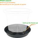 4 Pack Plant Saucer 14 inch, Plastic Plant Saucers for Indoors, Raised Middle Plant Trays for Pots, Water Tray for Plants, Plant Stand Water Catcher Tray, Pot Saucers for Plants (Black)