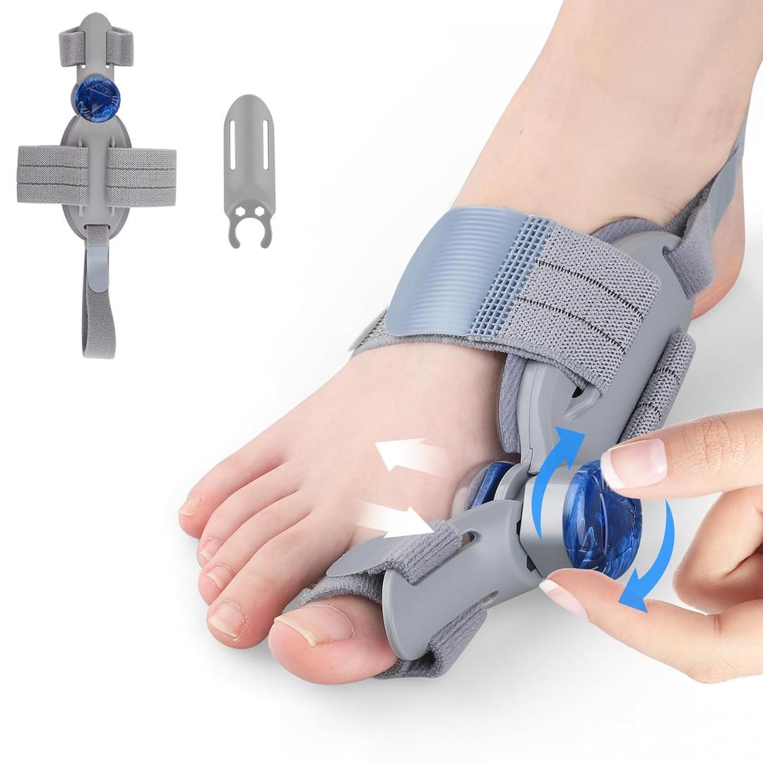 Bunion Corrector for Women & Men Big Toe: Adjustable Bunion Fix for Big Toe Separation Pain Relief - Orthopedic Bunion Splint with Straightener for Toes Alignment Hallux Valgus Correction (Gray)