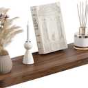 Danpoo 16 inch Solid Walnut Floating Shelf - Large, Heavy Duty Wall Shelf for Kitchen, Living Room, Bathroom, Built to Hold Books, Kitchenware, & Heavy Decor