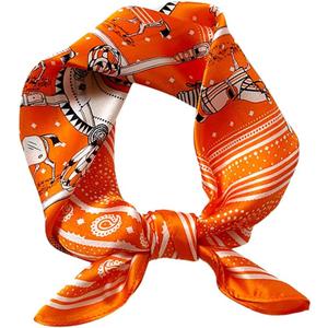 FEIBOON Mulberry Silk Scarfs Neck Scarf 21" Small Square Scarfs hair scarf bandana Neckerchief Headscarf for Women