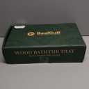 Realgulf Bamboo Bathtub Tray, Bath Caddy with Wine Glass Holder, Phone Dock & Book Stand | Hands-Free Reading & Ultimate Spa Relaxation Experience-Brown