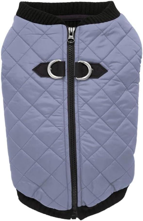 Gooby Fashion Vest Dog Jacket - Gray, X-Large - Warm Zip Up Bomber Vest with Dual D Ring Leash - Winter Water Resistant Small Dog Sweater (X-Large chest (~20.5"))