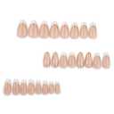 5 x White French Tip Press on Nails Almond Fake Nails Medium False Nails with Gold Glitter Design Glue on Nails Ombre Full Cover Stick on Nails Glossy Acrylic Nails for Women Fall Manicure 24Pcs