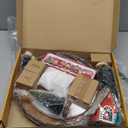 AMH 12 PCS Christmas Table Decorations Set with Oak Rotating Base  Xmas Town Village Centerpiece with Santa, Train, House, Trees & Figurines, Tabletop Decorations for Holiday Dining & Coffee Tables