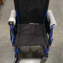 Drive Medical Blue Streak Lightweight Foldable Wheelchair - Enhanced Mobility Support - Durable Construction - Padded Comfort - Swing-Away Leg Rests - Desk Arms - Blue/Black - 18 Inch Seat