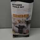 Cooking Utensils Set- 35 PCs Kitchen Utensils with Grater, Tongs, Spoon Spatula &Turner Made of Heat Resistant Food Grade Silicone and Wooden Handles Kitchen Gadgets Tools Set for Nonstick Cookware (Black)