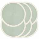 Round Placemats Set of 6, Woven Table Mats, Mint Green