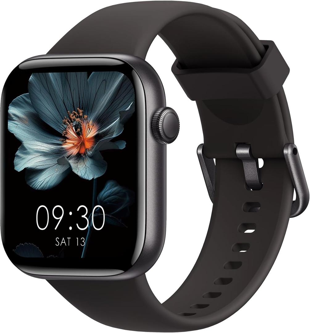 Smart Watches for Men Women, 1.85" HD Touchsreen, Bluetooth Calling, 5 ATM Water-Resistance, 140+Sports Modes, Health, Fitness & Sleep Tracker, Timer, Pedometer, FitnessWatch for Android/iOS Black