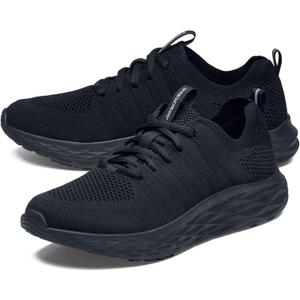 Shoes For Crews Men's Slip-Resistant Work Sneakers  Comfortable, Non-Slip Shoes  Ideal for Food Service, Healthcare & Hospitality - EVERLIGHT (12, Black)