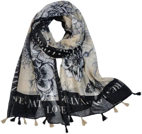GXIHOUSLGC Lightweight Boho Scarf for Women Spring Summer Floral Printed Scarves Fashion Shawl Wrap