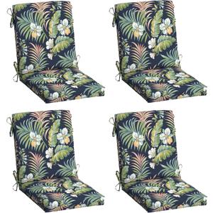 Arden Outdoor Dining Chair Cushion, 4-Pack, 20x44, Blue Tropical