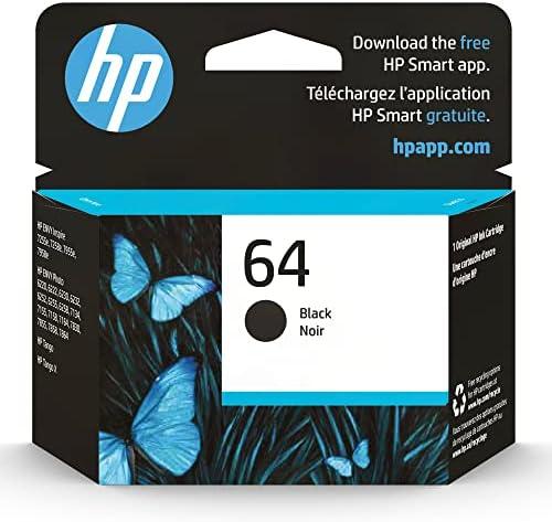 HP 64 Black Ink Cartridge for HP Printers | Works with Printer Series: ENVY Inspire 7950e; ENVY Photo 6200, 7100, 7800; Tango | Eligible for Instant Ink | N9J90AN