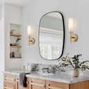 Wall Sconces Set of Two,Brass Gold Bathroom Sconces Wall Lighting with White Glass, Modern Sconces Wall Decor Set of 2 Wall Light fixtures for Bathroom Mirror Living Room Hallway Bedroom Wall Lamp