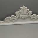 SOFE 39 inch Floral Carved Wall Sculptures French Country Wall Decor, Gorgeous Shabby Chic White Wood Wall Art, Arabesque Over The Door Decor for Farmhouse Living Room Bedroom Entryway Kitchen