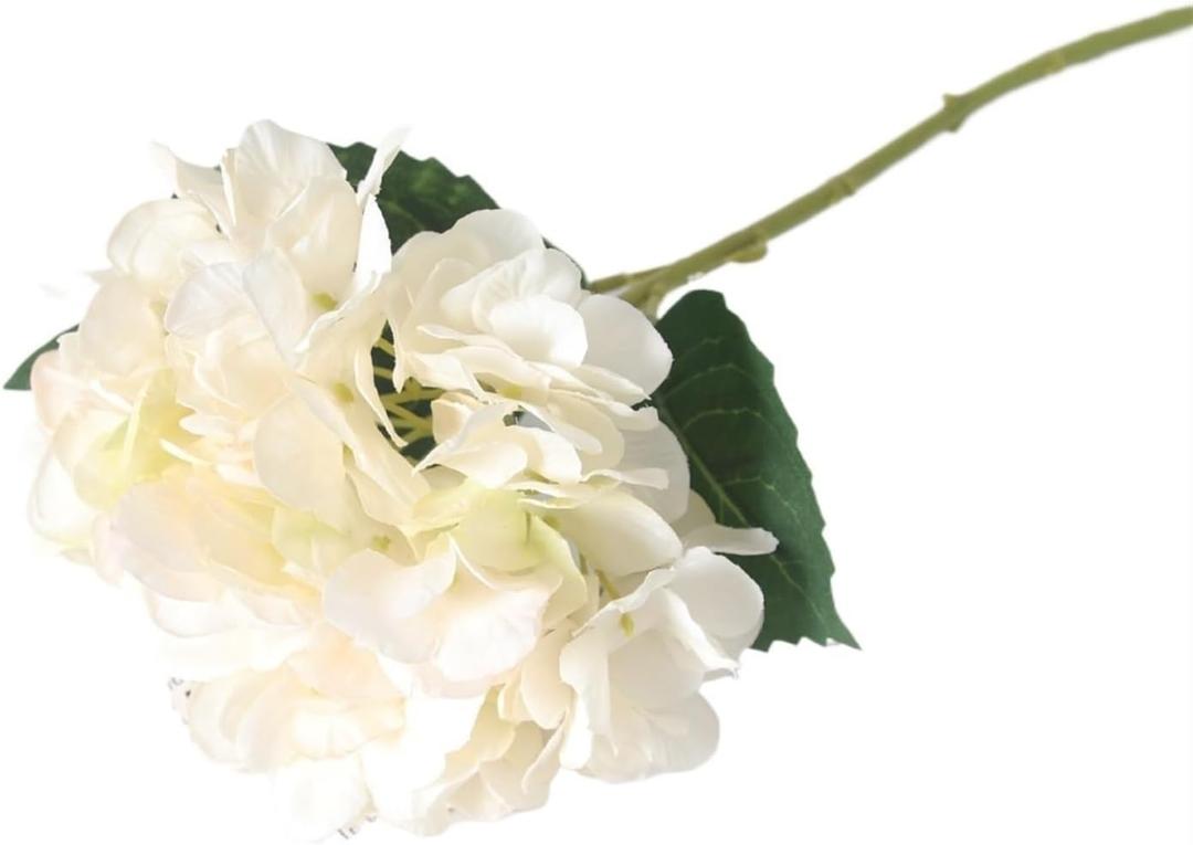 Hydrangea Artificial Flower Wedding Bouquet Garden Outdoor Decoration Silk Purple Fake Flowers Home Christmas Arrange Wedding Party Festival Outdoor Table Centerpiece Decoration(White)
