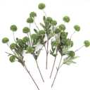 Floroom 5pcs Olive Green Faux Silk Mums Artificial Flowers, Bulk Fake Small Mini Chrysanthemums with Stems for DIY Wedding Centerpieces Floral Arrangements Vase Fillers Home Decorations