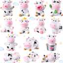 Blulu 14 Pcs Cow Cake Toppers Cow Cake Decorations Farm Animals Miniature Figurines Toys Resin Garden DIY Terrarium Crafts for Kids Birthday Party Favor Baby Shower Home Decor