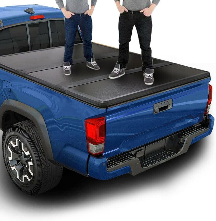 OSIAS 5FT Hard Solid TRI-FOLD Tonneau Cover For 2005-2026 Nissan Frontier Short Truck Bed Cover with Led Light