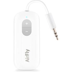 Twelve South AirFly SE | Bluetooth Wireless Audio Transmitter Adapter for AirPods/Headphones, 20+ Hr Battery, Works with 3.5mm aux Jacks on Airplanes, TVs, Gym Equipment, and Travel (White)