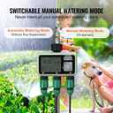 VEVOR Water Timer, 3 Outlets, Hose Watering Sprinkler Timer, with 3 Independent Watering Zone LCD Display Rain Delay Mode Manual Mode 360 Brass Inlet Metal Filter, IPX6 Waterproof for Yard Watering