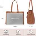 LOVEVOOK Laptop Tote Bag for Women 15.6 Inch Waterproof PU Leather Computer Bags Women Business Office Work Bag Briefcase,Brown